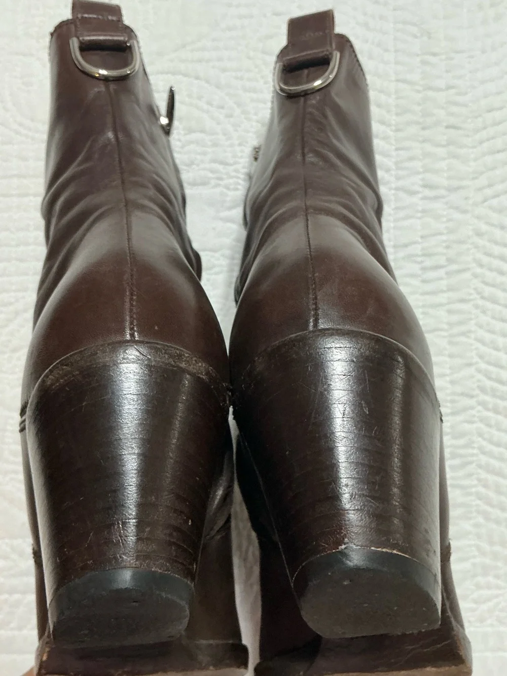 Vintage Sergio Rossi Brown Leather Western Ankle Boots Style 7003 Size 39